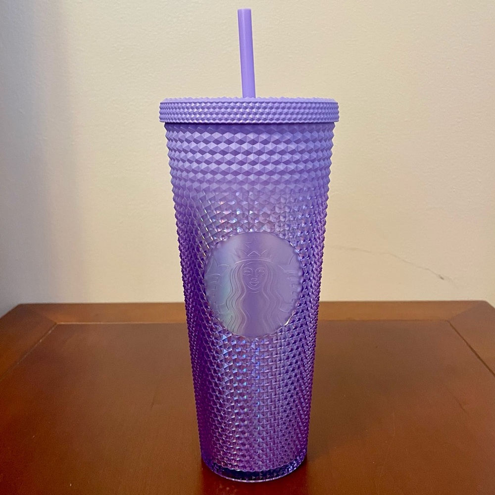 NEW STARBUCKS LAVENDER STUDDED COLD CUP STRAW Travel Tumbler Siren Purple 24 oz